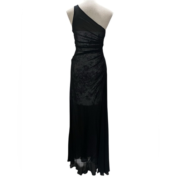 Aidan Mattox Women’s One Shoulder Black Gown with Sequins, size 2 - Picture 3 of 5
